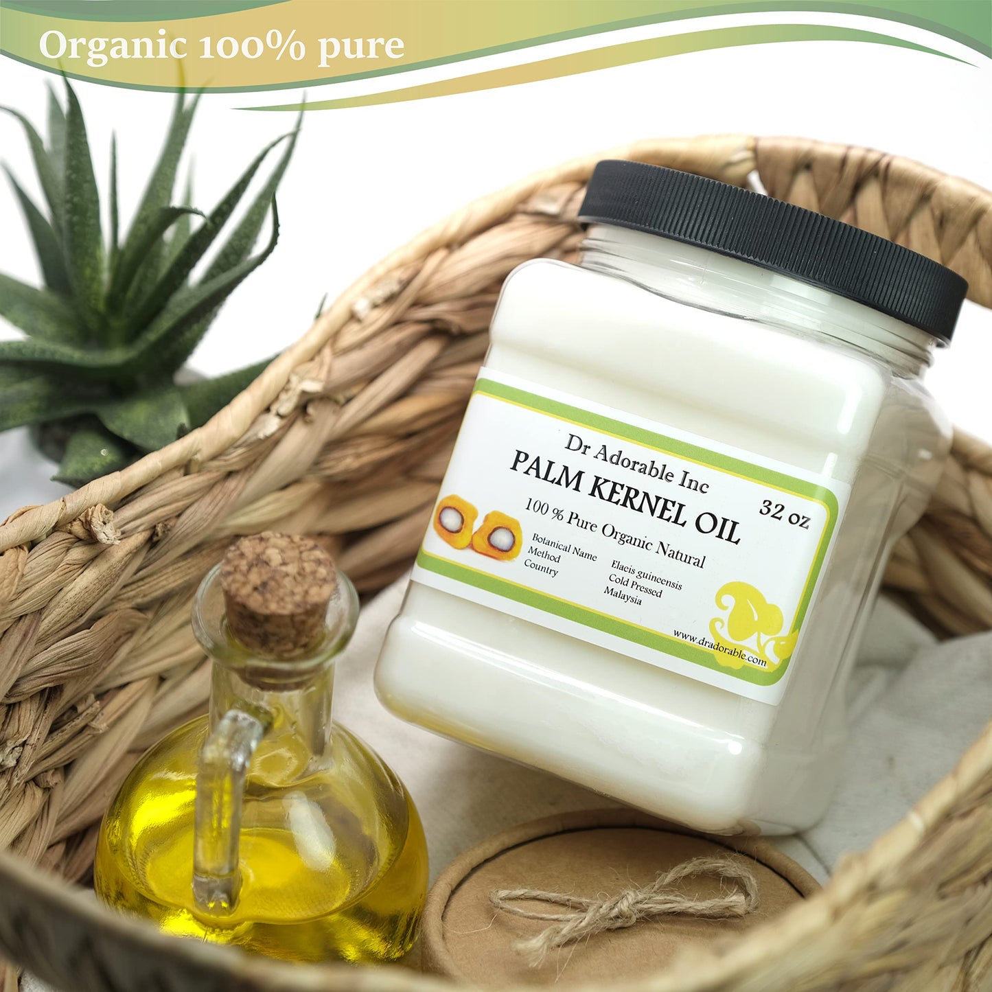 Dr Adorable - 32 oz - Palm Kernel Oil - Pure Natural Organic Cold Pressed