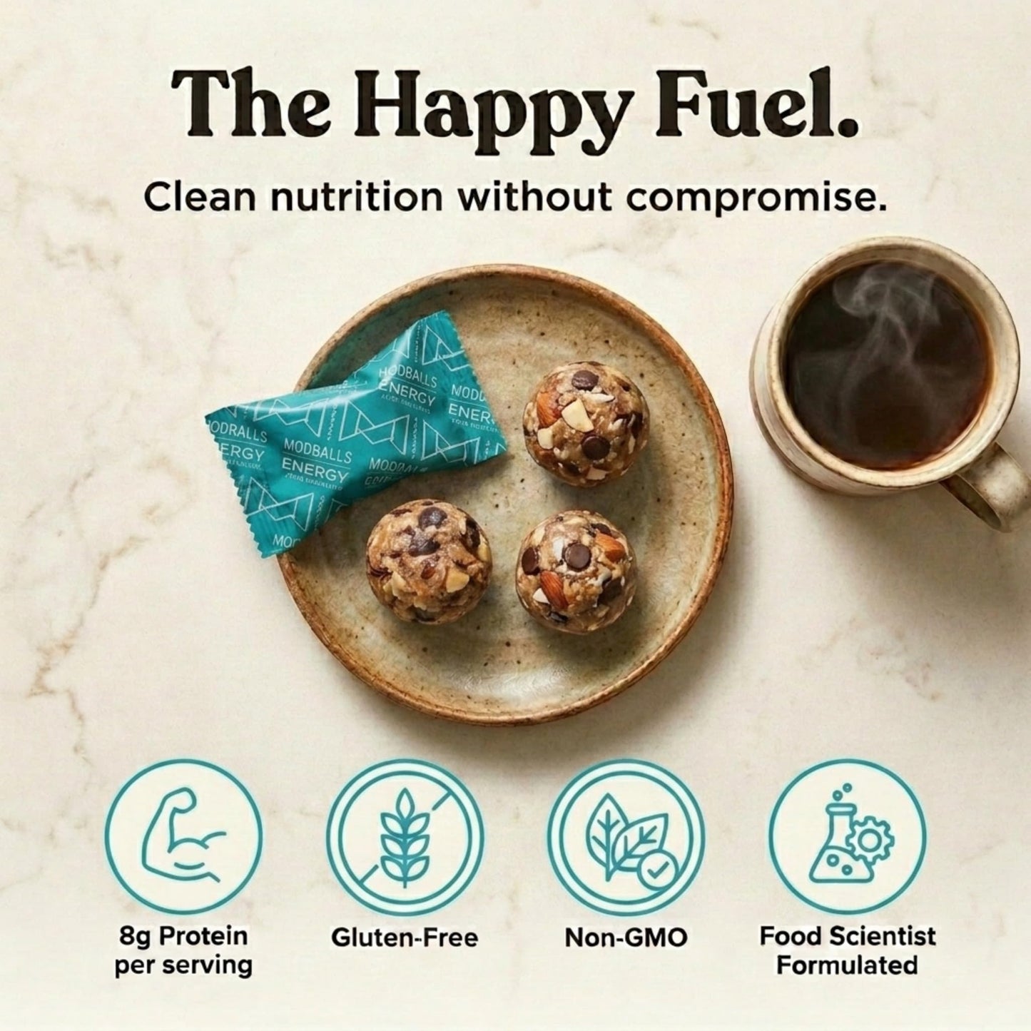 Happy Wholesome Almond Coconut Chocolate Protein Balls, 10 Count