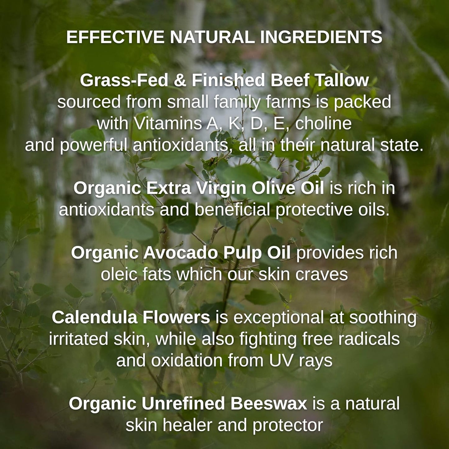 Tallow & Calendula Face and Body Balm | Organic Geranium Rose & Lavender, 4 oz - Grass Fed, Paleo-Friendly