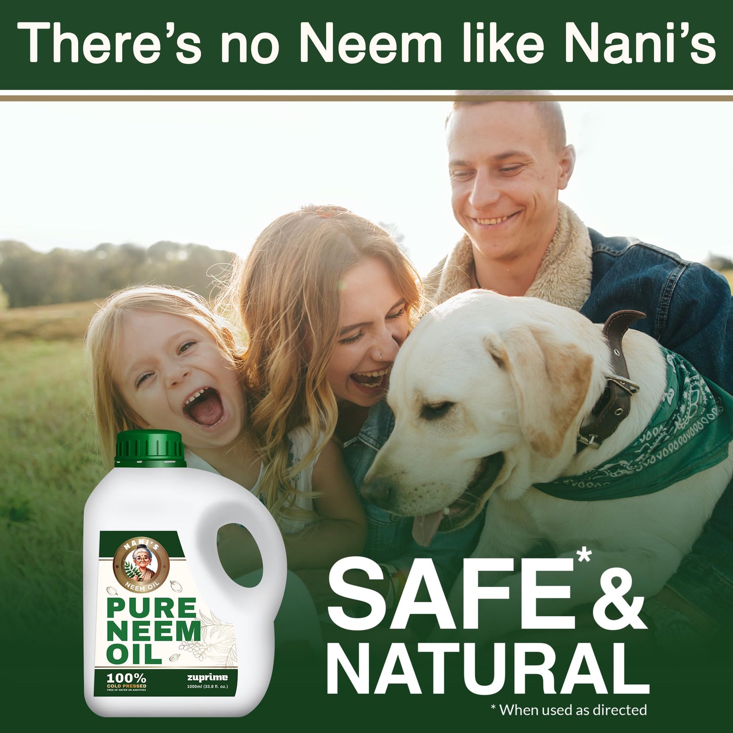 Nani's Pure Neem Oil for Plants Concentrate - Dilute for Use as Organic Neem Oil Spray for Plants, Outdoor & Indoor Use - 100% Cold Pressed - Horticultural Enhanced Plant Health & Shine Need (34 oz)