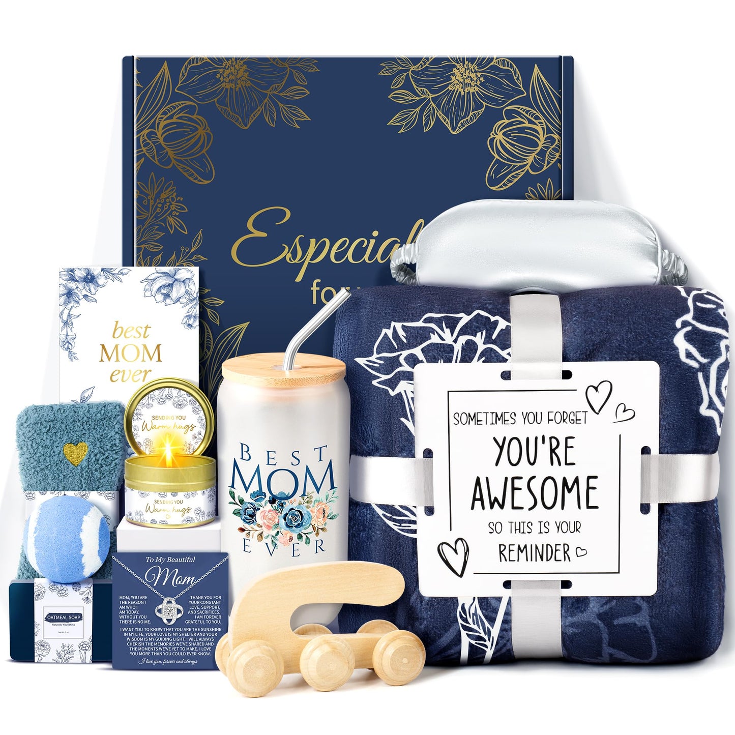 Birthday Gifts for Mom, 13PCS Mom Birthday Gifts from Daughter Son, Best Mom Ever Gift for Birthday, Valentines Day, Mothers Day, Christmas