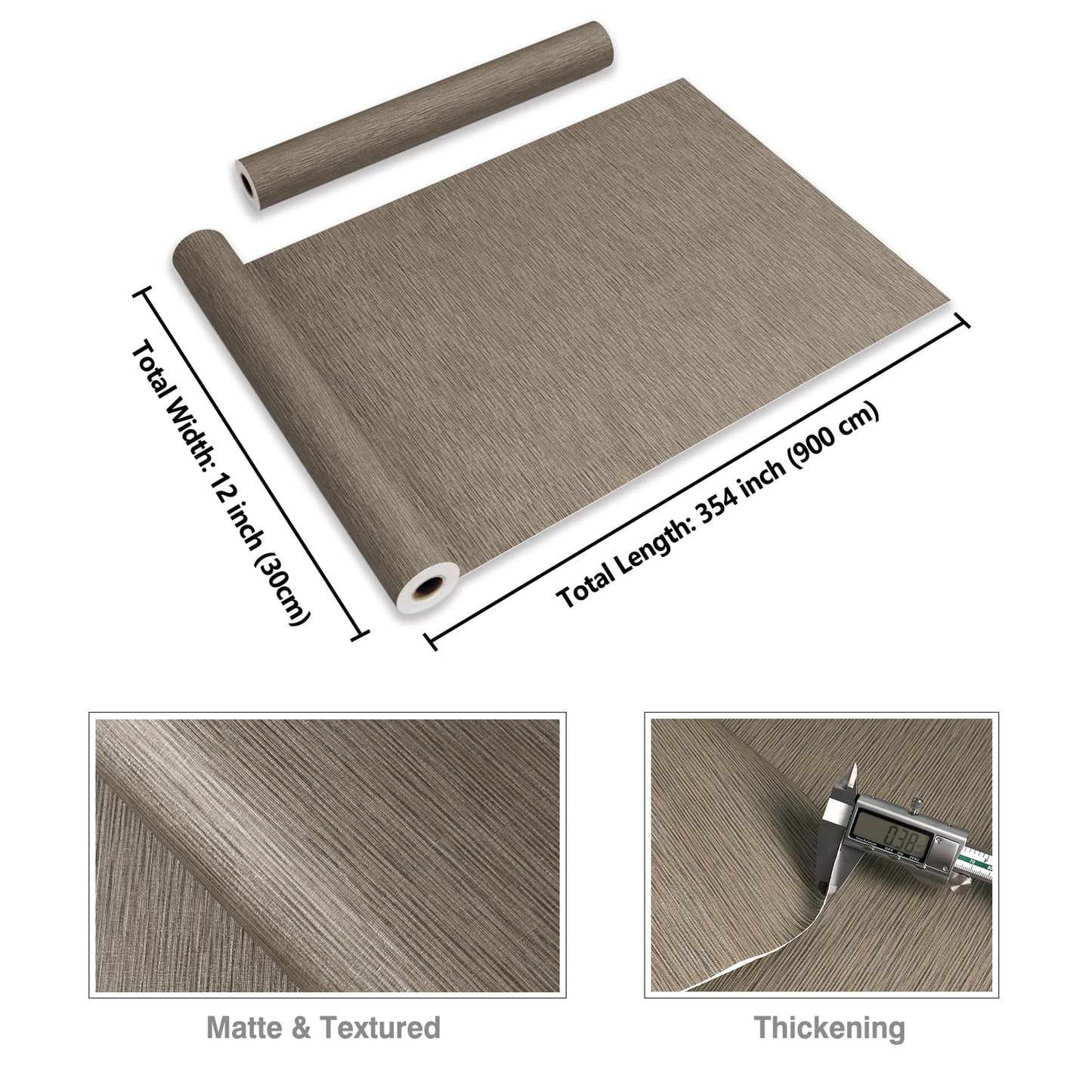 CRE8TIVE Tan Grasscloth Peel and Stick Textured Wallpaper - Removable Fabric Linen Wallpaper Decorative Self Adhesive Contact Paper for Bedroom Bathroom Cabinets Walls 12"x354"