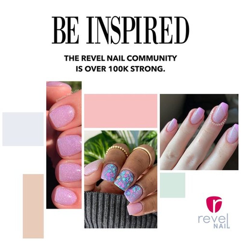 Revel Nail Dip Powder - Purple Glitter Dip Powder for Nails, Chip Resistant Dip Nail Powder with Vitamin E and Calcium, DIY Manicure, Enchanted
