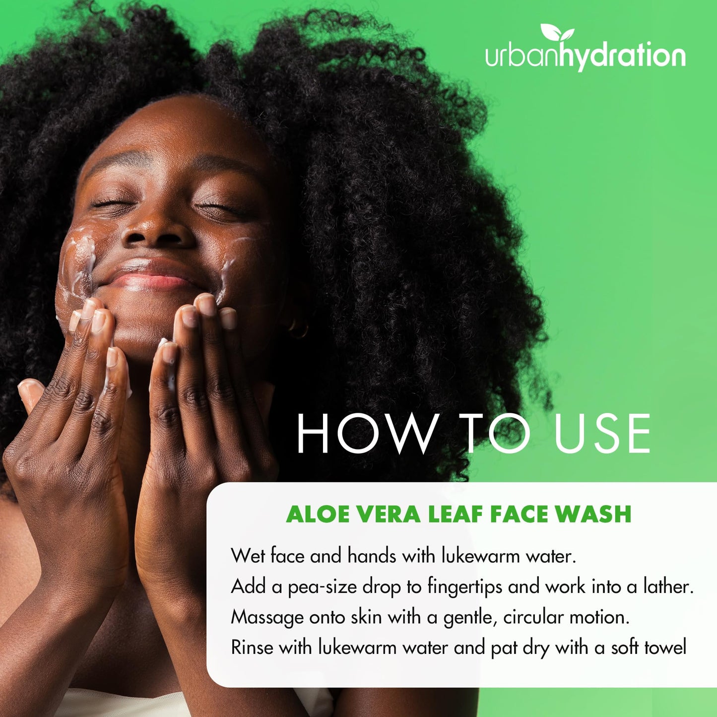 Urban Hydration Bright & Balanced Aloe Vera Leaf Face Wash | Gentle, Hydrates, Detoxes, Helps with Acne, Benefits For All Skin Types, Leaves Skin Moisturized and Smooth | 6 Fl Ounce