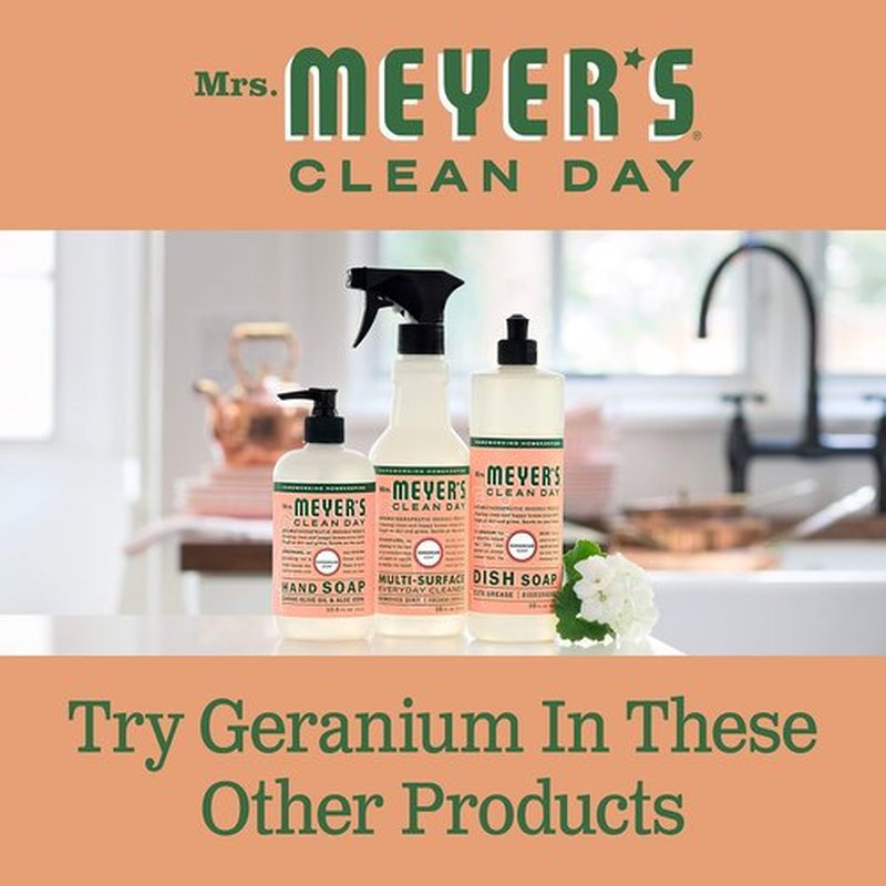 MRS. MEYER'S CLEAN DAY Hand Soap, Made with Essential Oils, Biodegradable Formula, Geranium, 12.5 fl. oz - Pack of 3