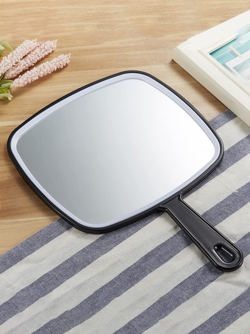 OMIRO Hand Mirror, Extra Large Black Handheld Mirror with Handle, 9" W x 12.4" L (Pack of 3)