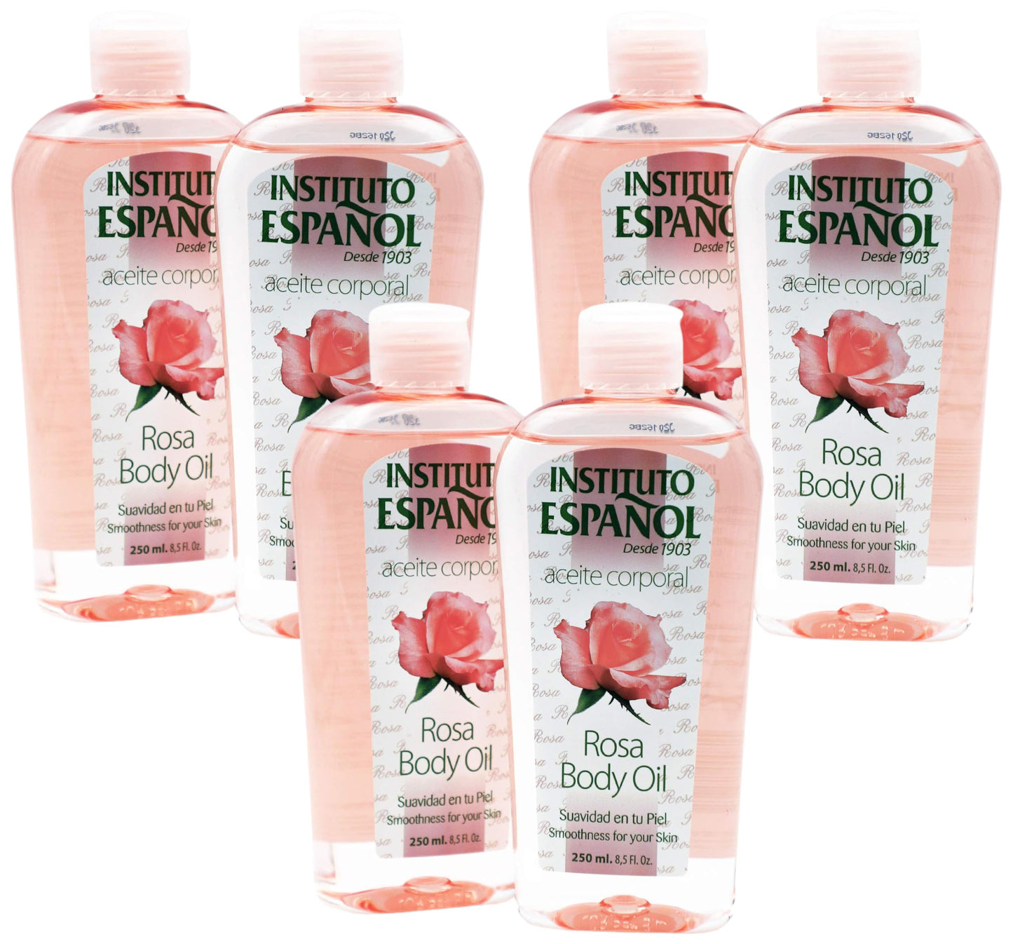 Instituto Espanol Rosa Body Oil, Smoothness for Your Skin, Moisturizing and Regenerating, 6-Pack, 8.5 FL Oz Each