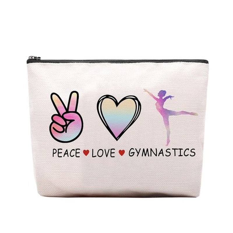 CEASQVAA Cosmetic Makeup Bag Gifts for Gymnastics Lover Women, Gymnastic Coach Gift, Gymnastics Athletics Birthday Gifts for Her Friend Sister Daughter
