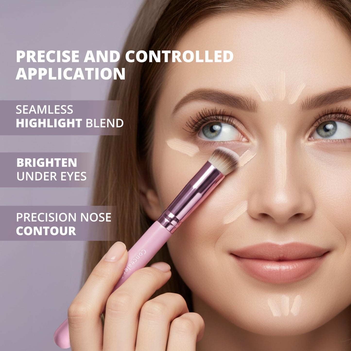 Lamora Concealer Makeup Brush - Small Angled Under Eye Nose Contour Brush