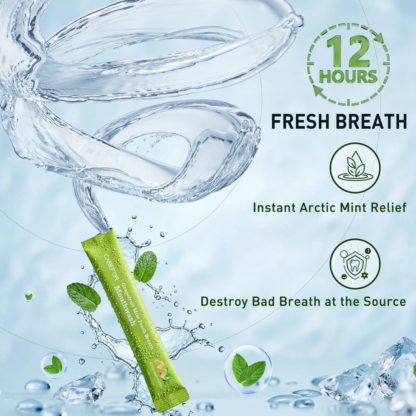 Travel Size Mouthwash Alcohol-Free Gentle Mini Individual Portable 20 Packs