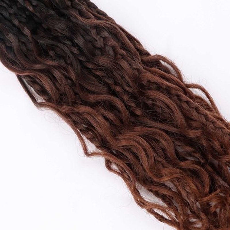 8 Packs Goddess Box Braids Crochet Hair Crochet Box Braids with Curly Ends Boho Bohemian Box Braid Hair (1B/33/30, 12 inch 8 pack)