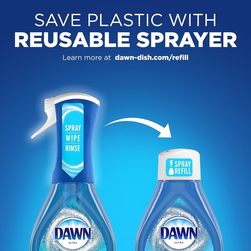 Dawn Powerwash Spray - Dish Soap Starter Kit with 3 Refills | Fresh Scent, 4x16 Fl Oz