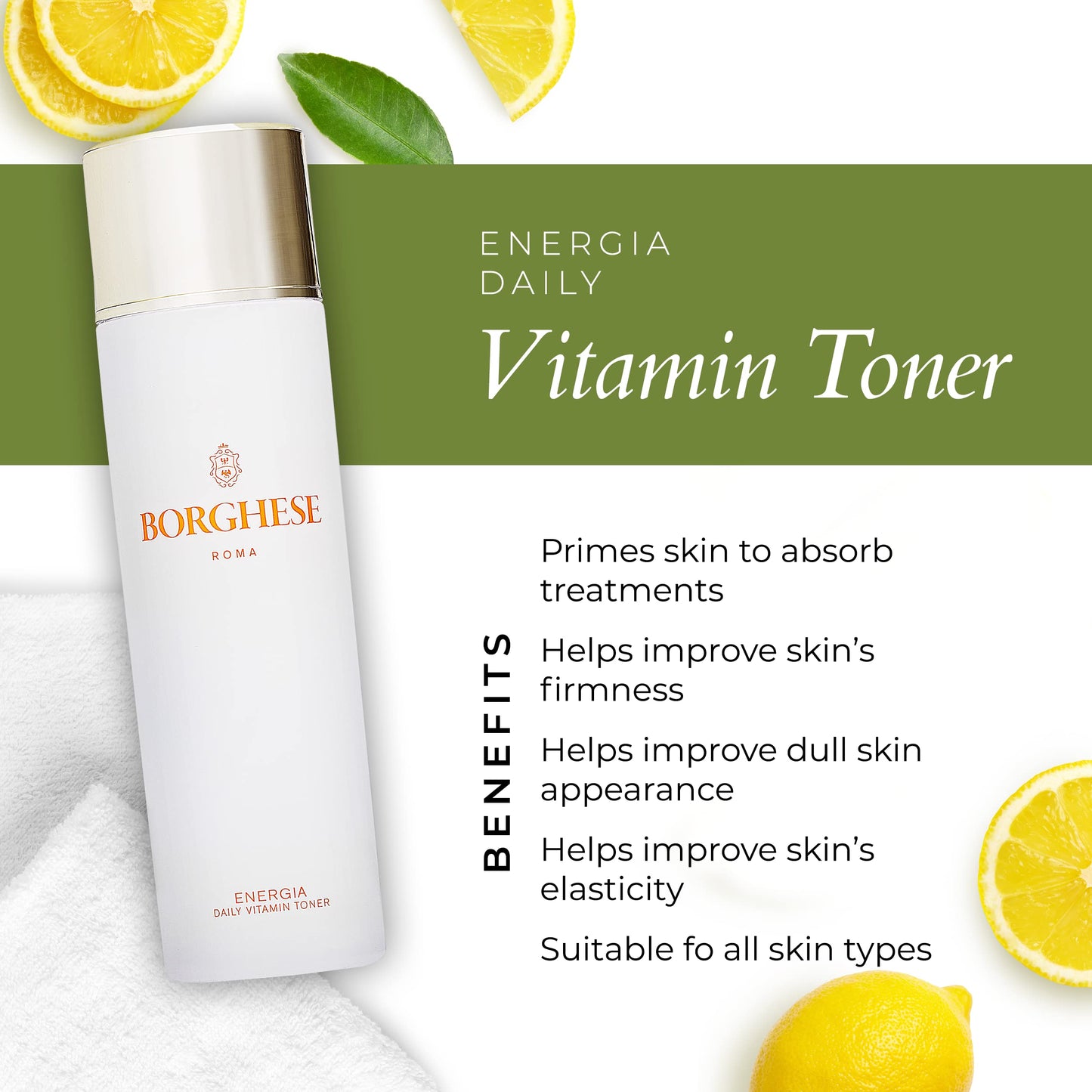 Borghese Energia Daily Vitamin Toner - Facial Toner with Vitamin C, B, E