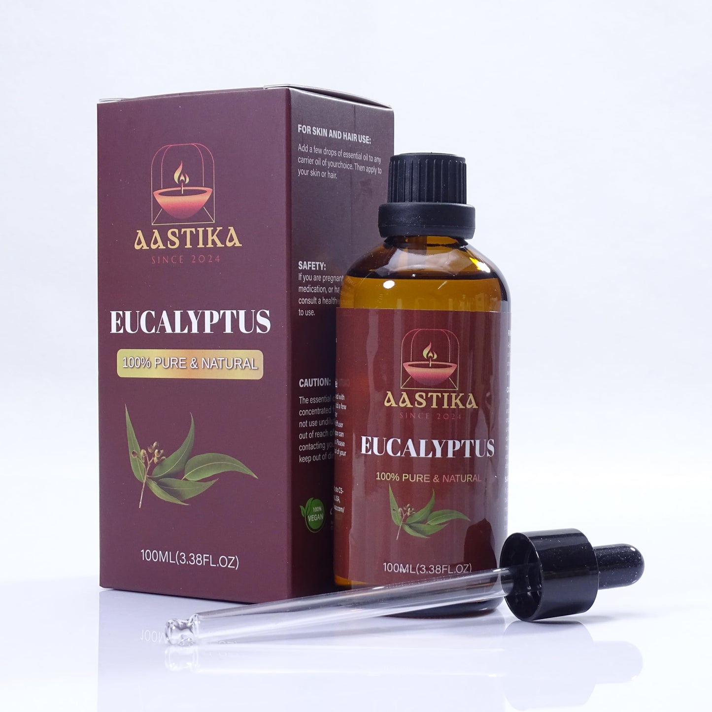 Aastika Eucalyptus Essential Oil – 100% Pure & Natural, 100ml Bottle