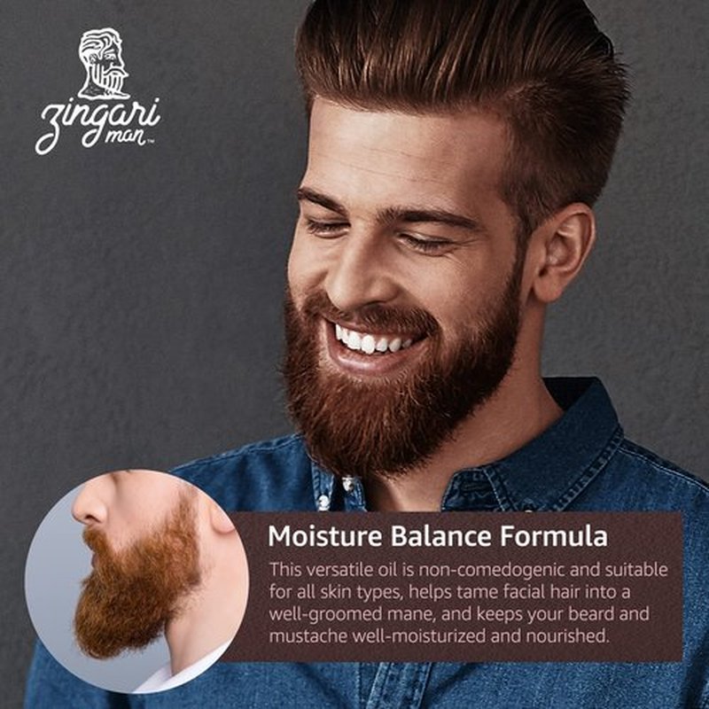 Zingari Man The Gent Beard Elixir – Conditioning, Softening and Rejuvenating Grooming Product – Natural Fruit Oils Tame Beards and Moustaches and Nourish Facial Skin, 2 fl oz