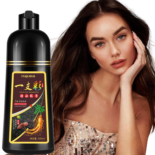 Onilyua Brown Hair Dye Shampoo for Men & Women, Instant 3 in 1 Natural Semi-Permanent Dye Shampoo, 16.9 floz (Dark coffee)
