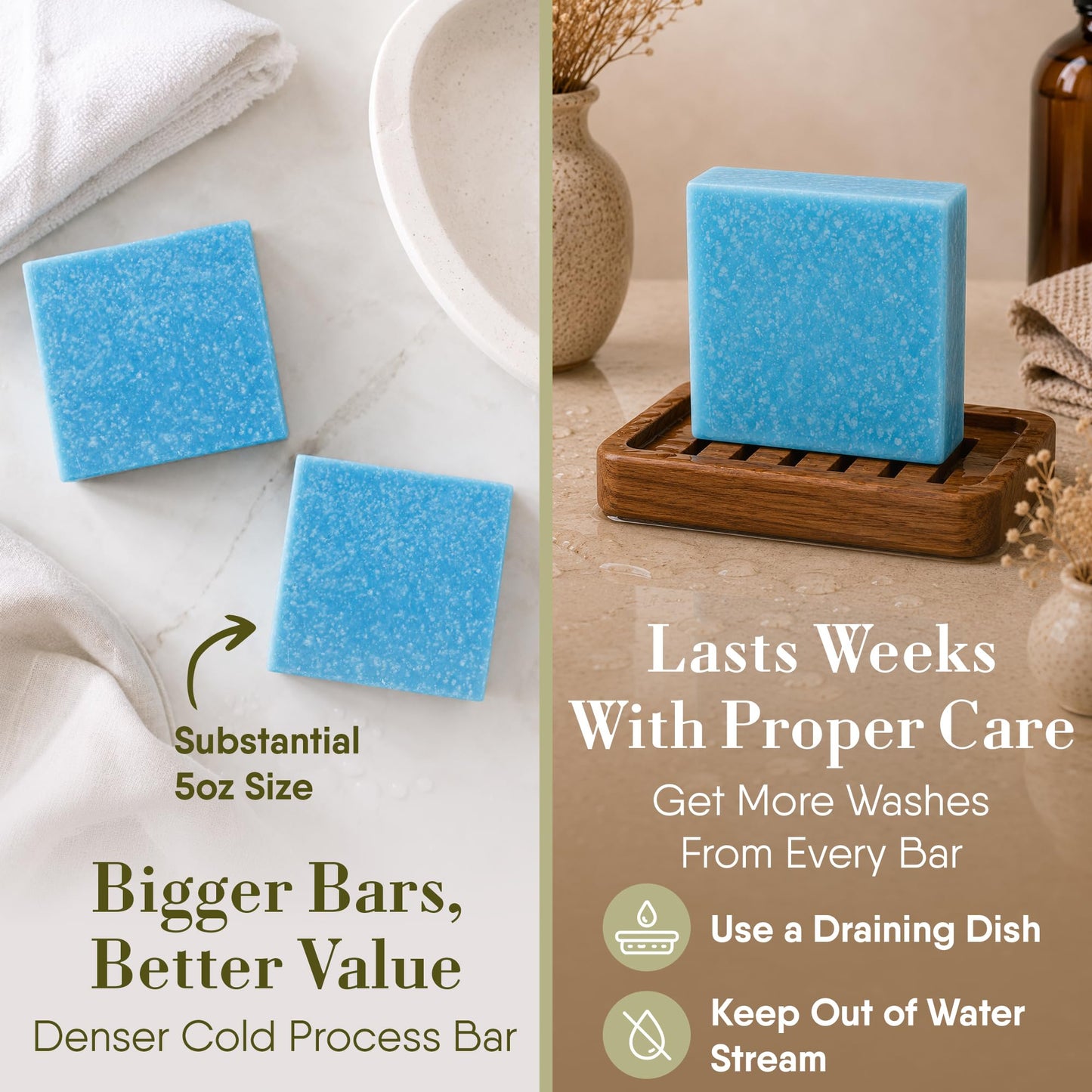 360Feel Cool Spring Scrub Soap - Made in The USA - Castile Handmade, All-Natural, Cold-Processed - Infused with Essential Oils for Gentle Exfoliation & Rich Lather - 5 oz