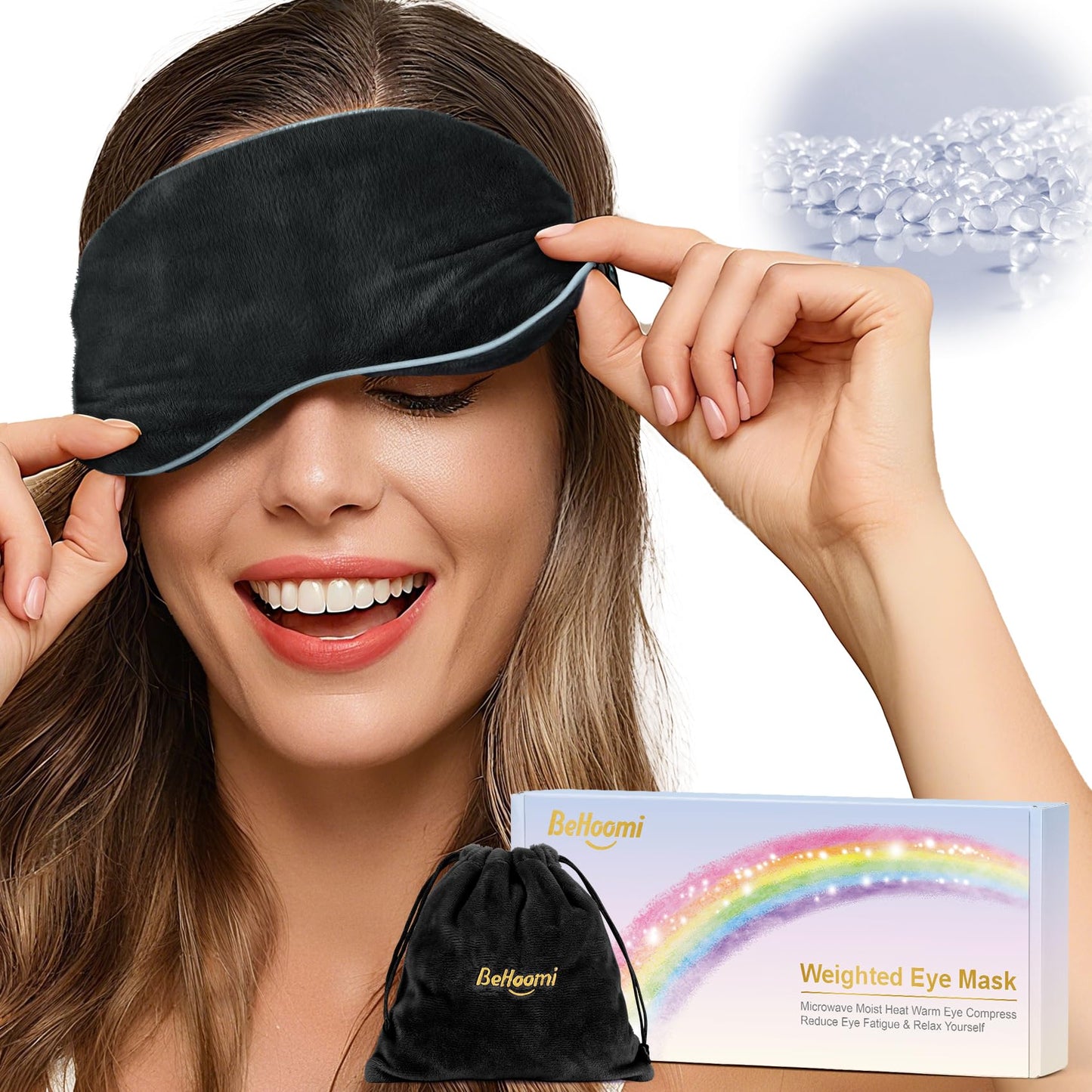 BeHoomi Weighted Eye Mask for Sleeping, Cooling and Heated Eye Mask, Purple