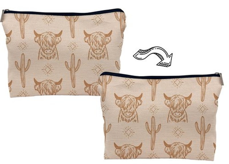 Lacosu Western beige Makeup Bag,Western Gifts For Women,Cow Makeup Bag,Cowgirl Stuff,Western Stuff For Women,Western Gifts,Cowgirl Gifts(beige)
