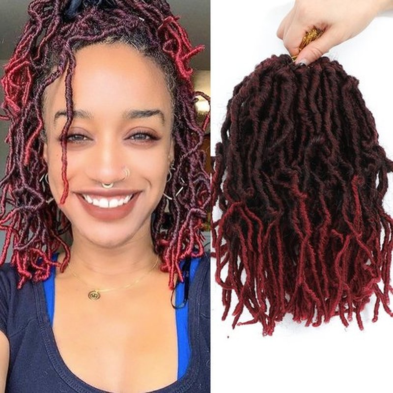 Ombre Crochet Hair 10 Inch 7 Packs Faux Locs Short Soft Locs Crochet Hair Pre Looped Crochet Locs Hair Extensions For Women(10inch,7packs,1B/BUG)