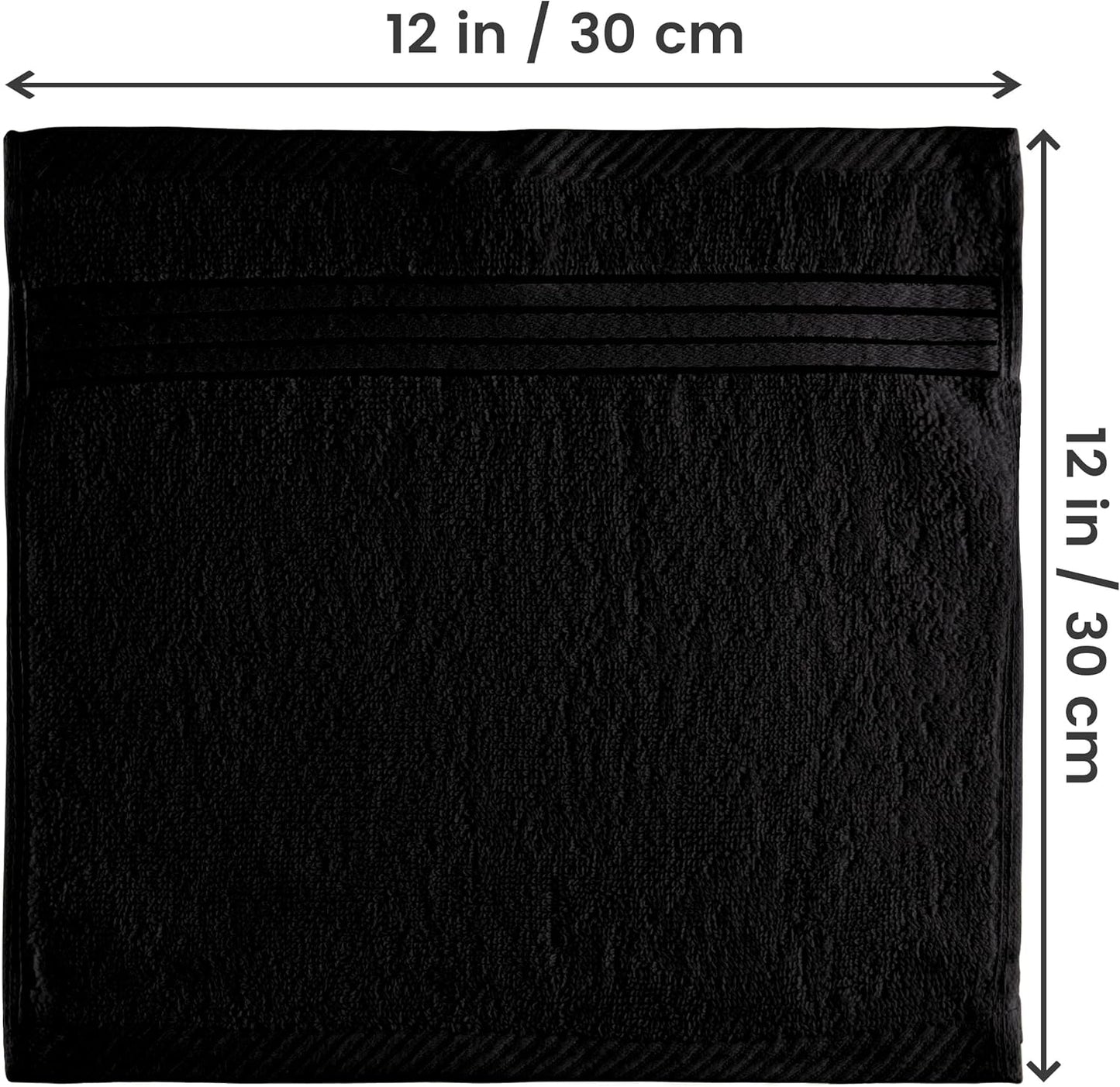 Premium 12-Pack Cotton Wash Cloths - Highly Absorbent & Soft 12x12 for Bathroom, Spa, Gym - Plum