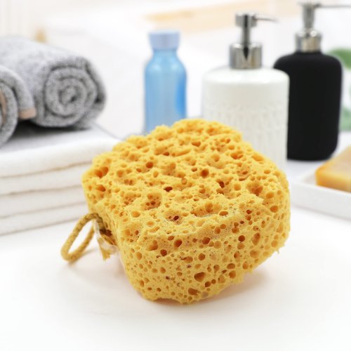 myHomeBody Bath Sponge, Foam Loofah Sponge, Body Sponge for Shower - Large Size, Lots of Lather, Square, 3 Pack