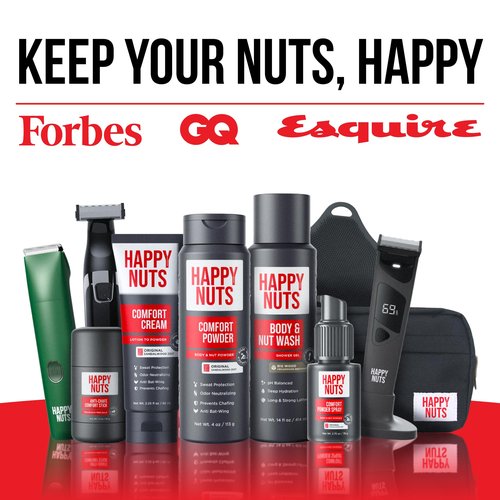 HAPPY NUTS Big Wood Body and Nut Wash - Moisturizing Men's Shower Gel, Bodywash with Deep Cleanse for Sensitive Skin - Men's Body Soap