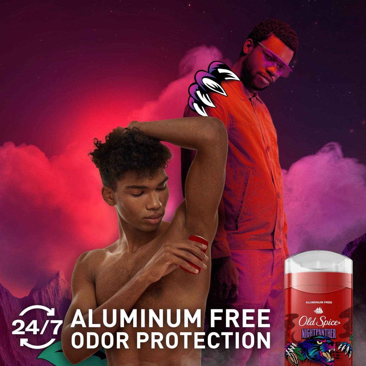 Old Spice Aluminum Free Deodorant for Men, 24/7 Odor Protection, 24/7 Freshness & Lasting Scent, Goes on Clear, NightPanther with Rich Warm Scent, 3.0 oz (Pack of 3)