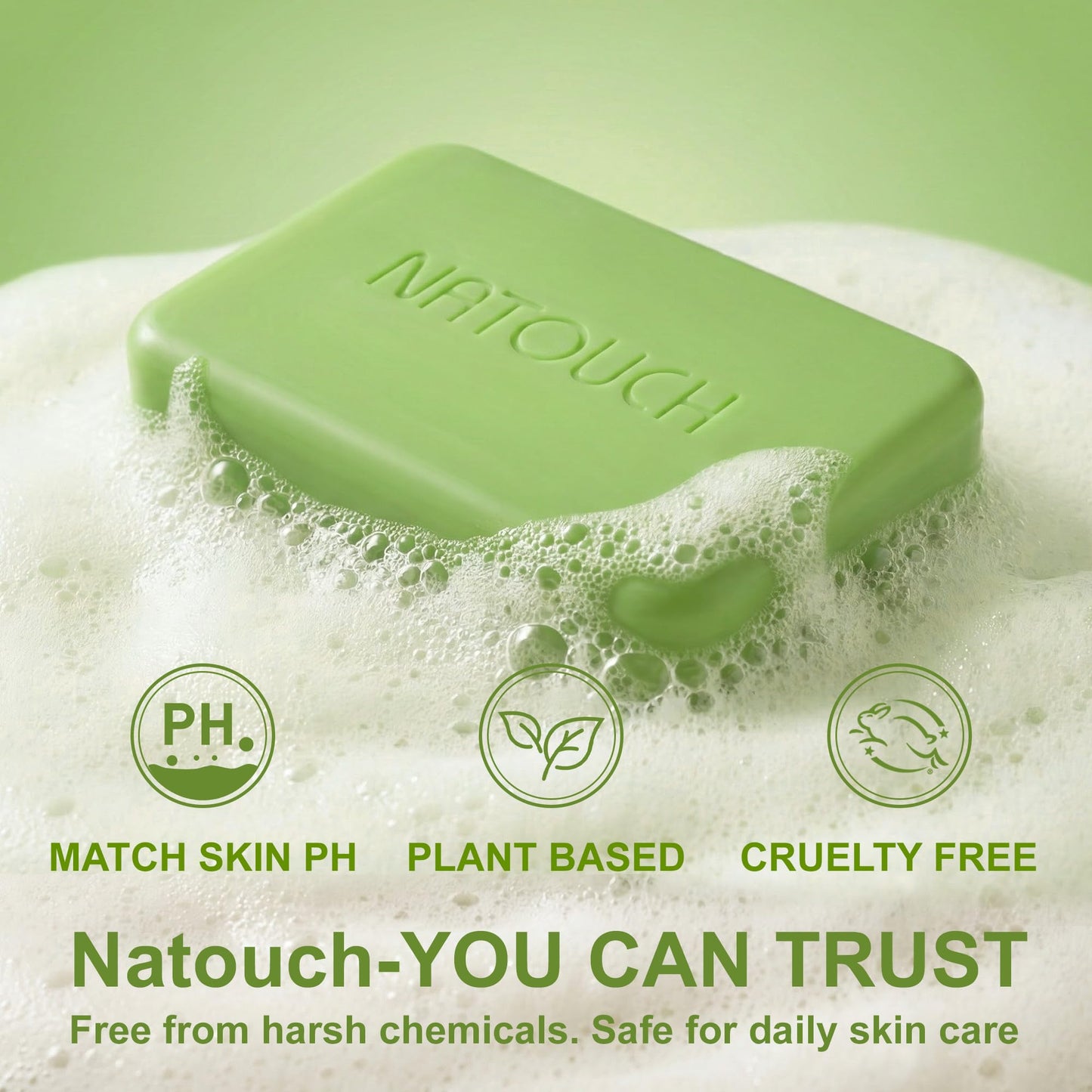 Natouch Medicated Soap Bar, Tea Tree Bar Soap for Face & Body Acne, Athlete’s Foot, Jock Itch, Ringworm, Foot Soap for Men & Women, 4 oz(Pack of 1)