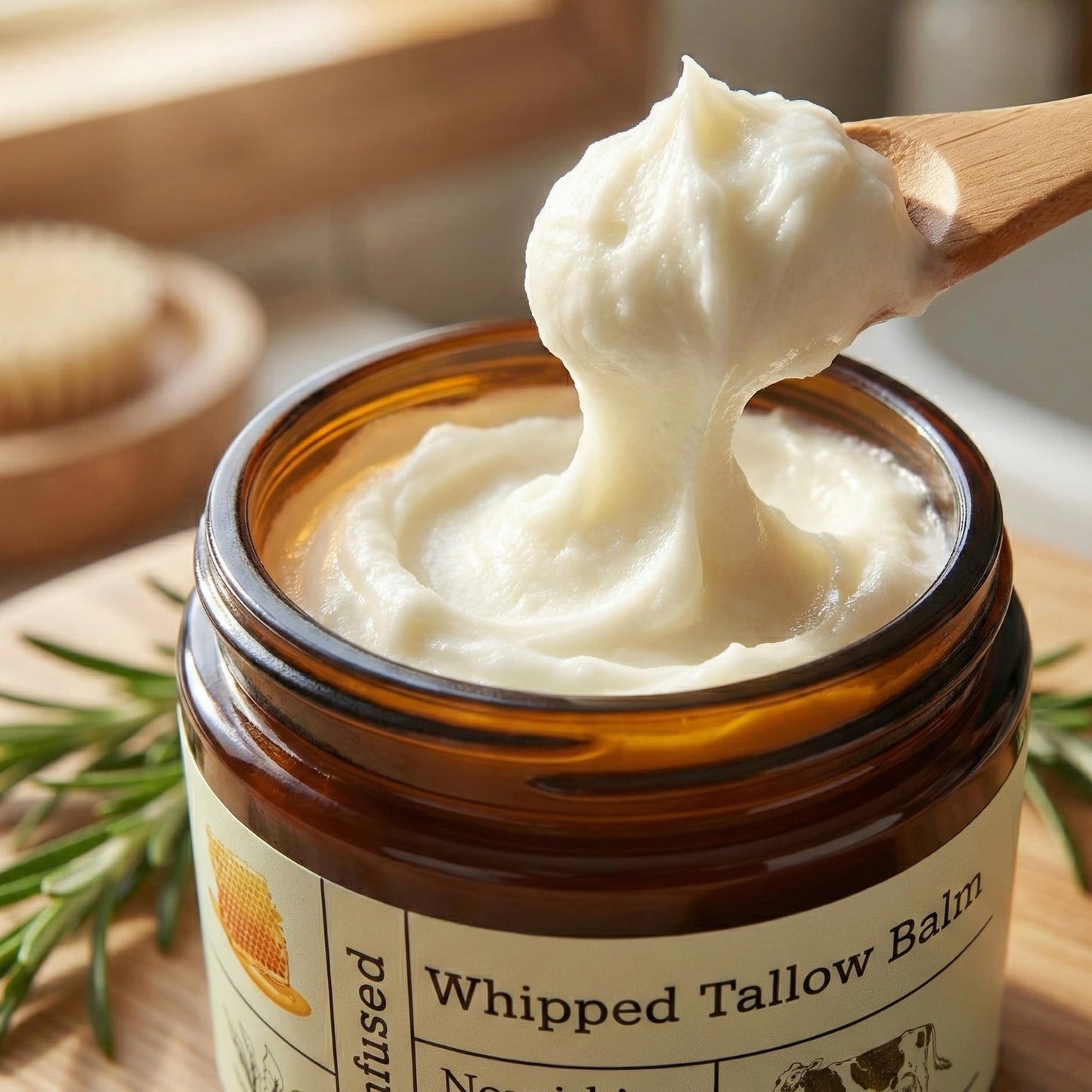 2PCS Beef Tallow for Skin, Grass-Fed Beef Tallow Balm with Raw Honey, Whipped Tallow Face & Body Cream, Natural Moisturizing Tallow Balm, Hydrating Organic Skin Care for Dry, Sensitive & Mature Skin