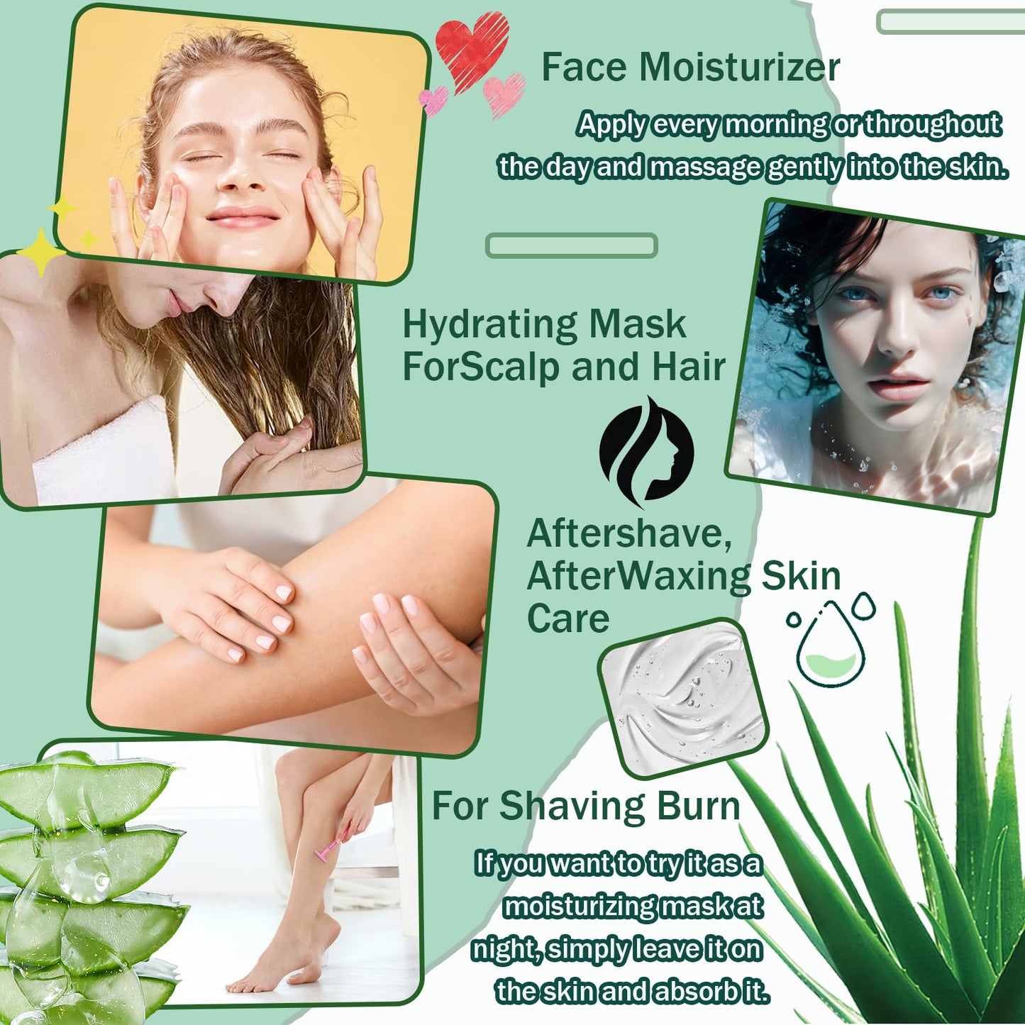 JunKuJK Purity Aloe Vera Gel - Hydrating Aloe Vera Gel for Face and Skin,No Sticky Moisturizing Aloe Gel D