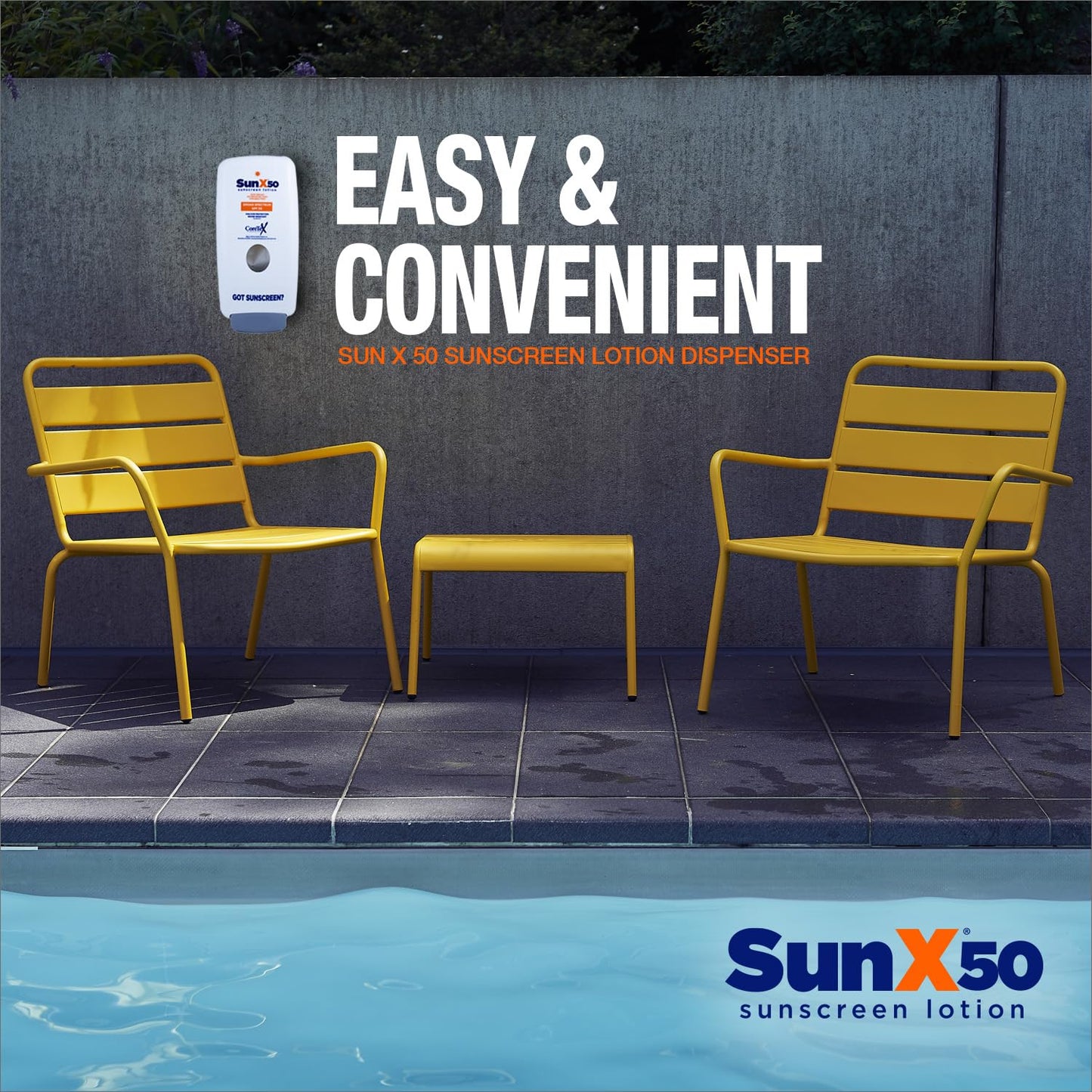 CoreTex Sun X 50 Wall Mounted Dispenser for Sunscreen Bladder (Dispenser ONLY) - Compatible with Sun X 50 750ml Bladder of Oil Free, Water Resistant, Broad Spectrum (UVA/UVB) Sunscreen Lotion