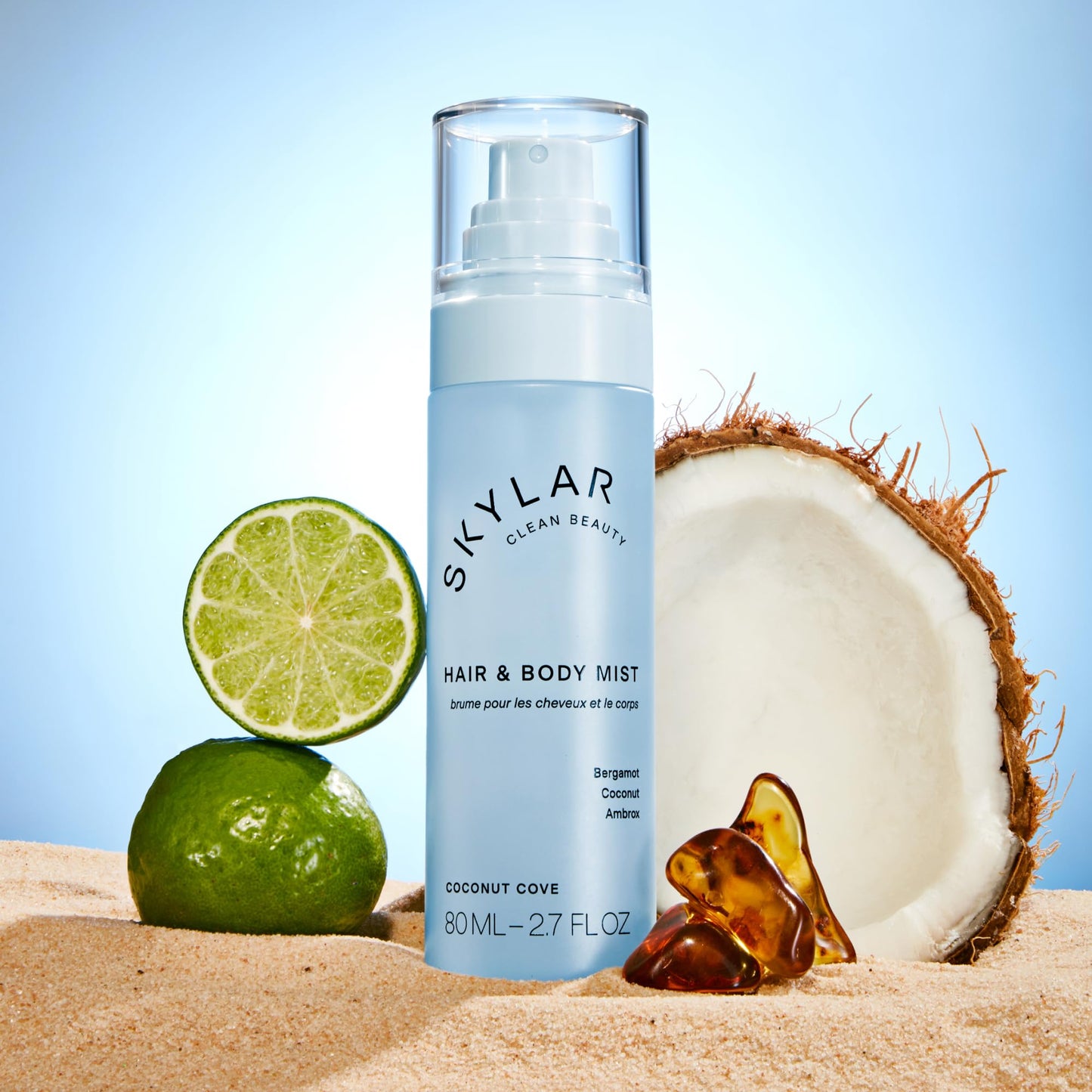 Skylar Coconut Cove Hair Perfume & Body Mist for Women - Coconut Hair and Body Mist with Jasmine & Gardenia Notes - Hypoallergenic, Vegan, Clean Fragrance for Sensitive Skin - 80mL / 2.7 Fl oz