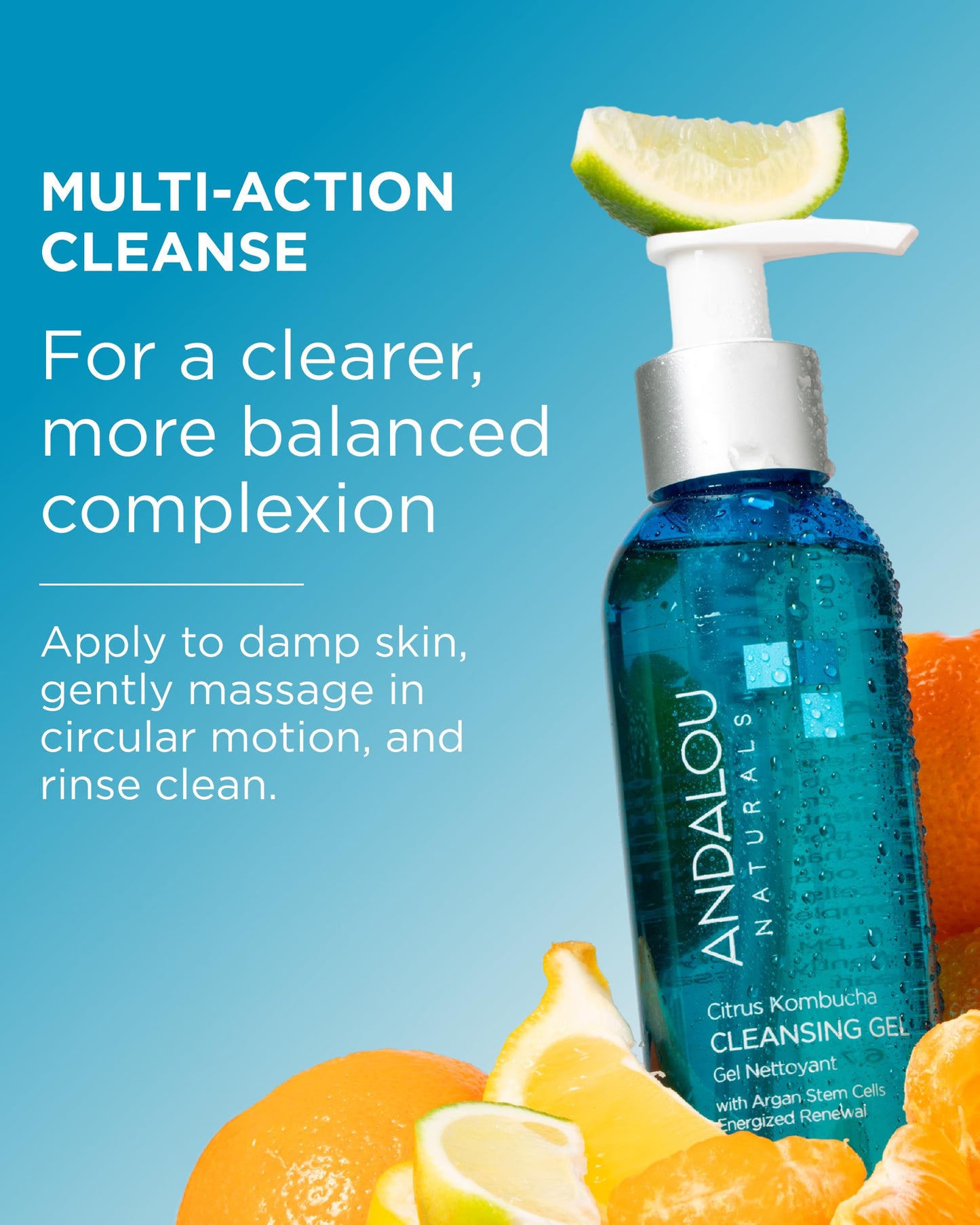 Andalou Naturals Clear Skin Citrus Kombucha Gel Face Cleanser (6 fl oz)