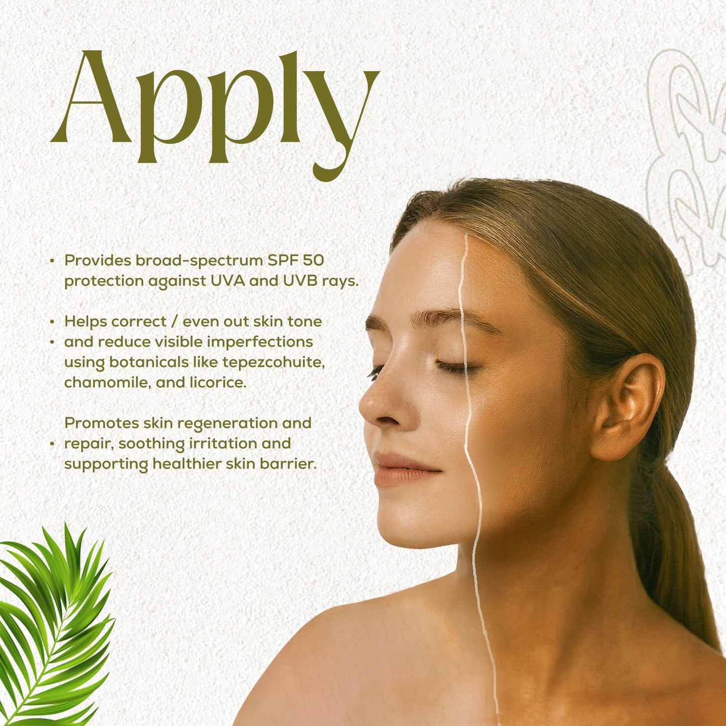 FPS 50-3 in 1 Protects, Corrects, and Regenerates | With Tepezcohuite, Vitamin E, Chamomile, and Licorice | Moisturizer + Sun Protection + Bronzed Finish | Non-Comedogenic | Shine Control
