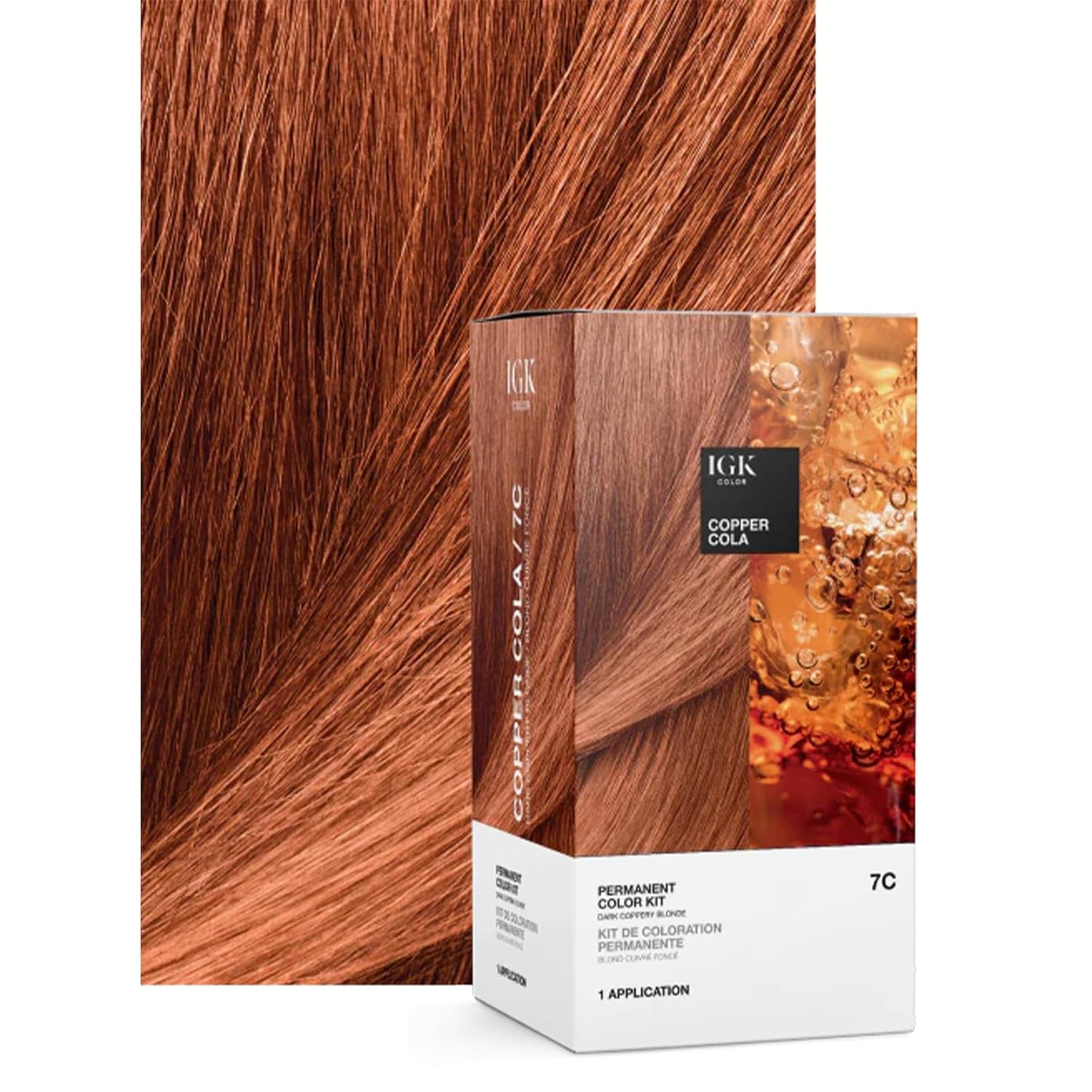 IGK Permanent Hair Dye Color Kit | 7 N Latte - Dark Natural Brown | 100% Gray Color Coverage + Strengthen + Shine | Ammonia Free