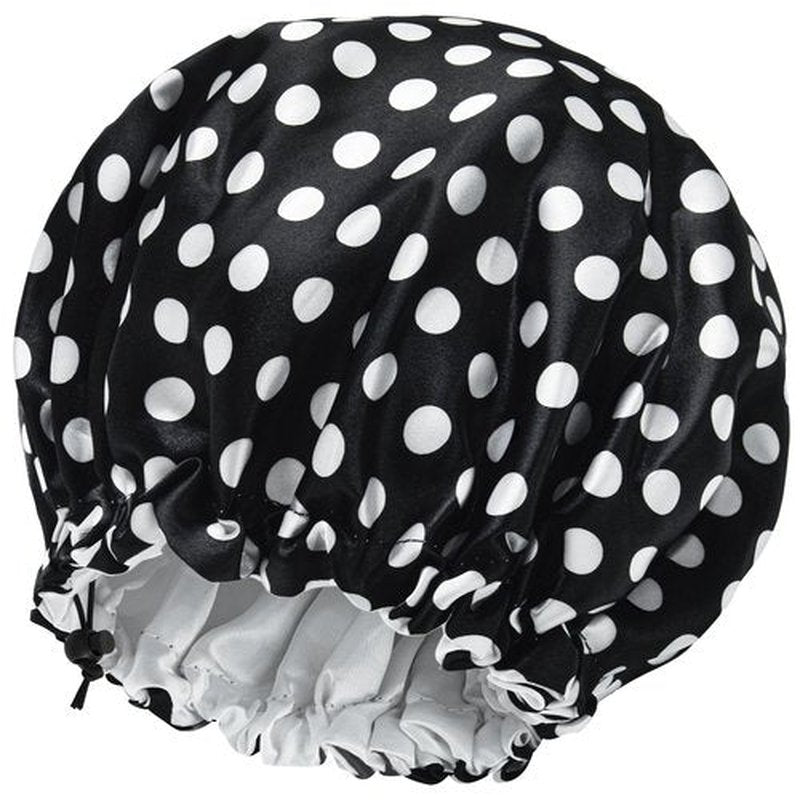 Satin Bonnet Silk Bonnet for Curly Hair Bonnet Braid Bonnet for Sleeping Bonnets for Women Large Double-Layer Adjustable(Dots)