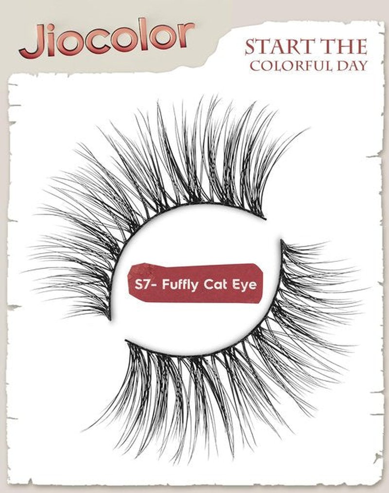 Natural Looking Lashes Wispy Eyelashes Thin Band Strip False Lashes D Curl Reusable Cat Eye Effect False Eyelashes 13mm 7 Pairs S7