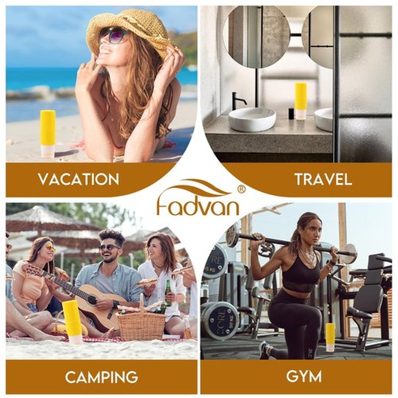 FADVAN Travel Bottles for Toiletries, 3.3oz Tsa Approved Travel Size Containers, BPA Free Leak Proof Silicone Travel Bottles, Refillable Travel Accessories Easy to Squeeze and Clean (Macaron)