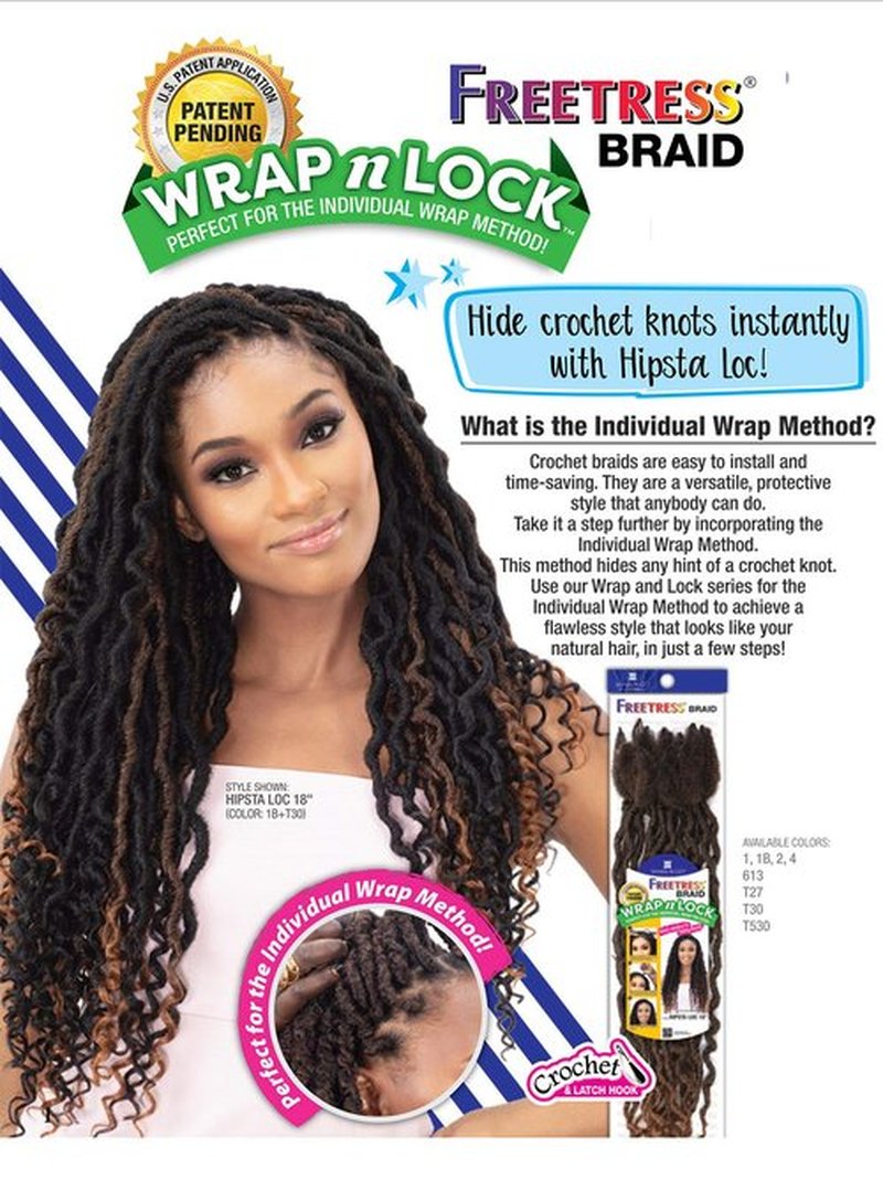 Freetress Braid Synthetic Wrap n Lock HIPSTA LOC 18" (2 Dark Brown)
