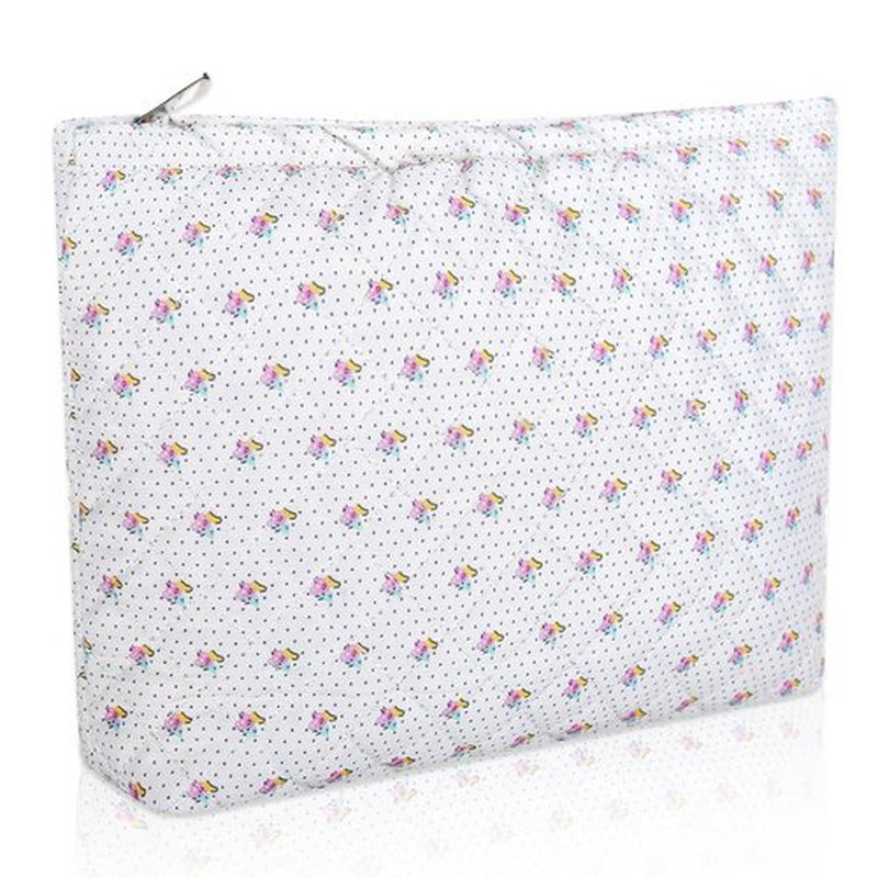 Wudimeitt Cosmetic bag Makeup bag Preppy Cute Corduroy Toiletry bag for women travel essentials (Pink small flower)
