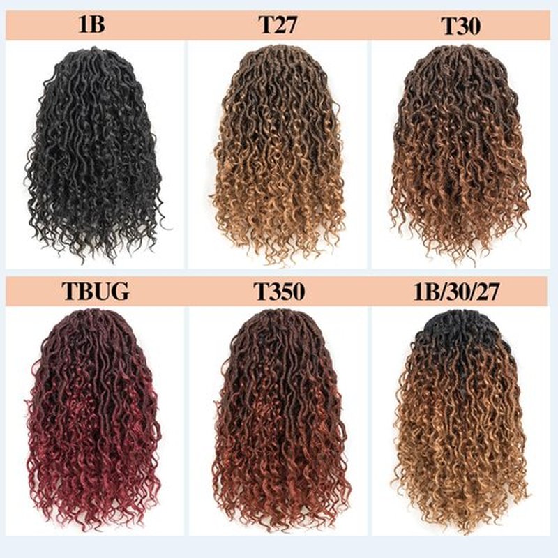Goddess Locs Crochet Hair 18 Inch 8 Packs Faux Locs Crochet Hair For Black Women Crochet Hair Pre Looped Crochet Faux Locs With Curly Ends River Locs Crochet Hair(18 Inch, 1B/350)