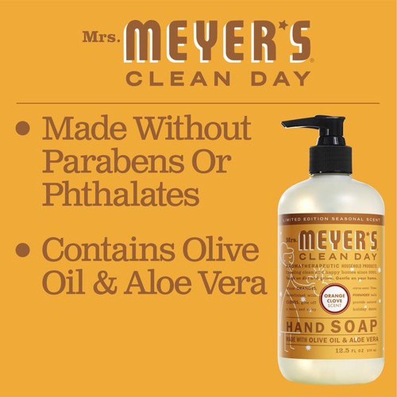 Mrs. Meyers Clean Day Liquid Hand Soap Orange Clove, 12.5 Ounce (Pack of 6)