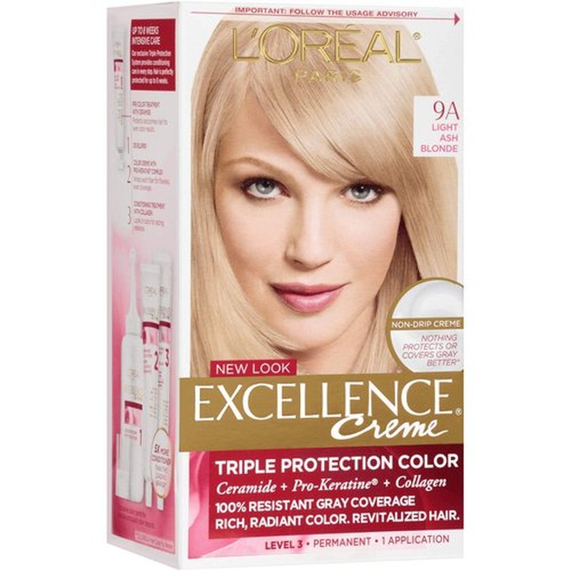 L'Oreal Paris Excellence Creme Haircolor, Light Ash Blonde [9A] (Cooler) 1 ea