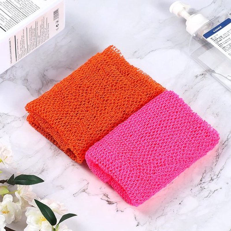 African Net Long Bath Net Sponge,JASSINS Bathing Body Exfoliating Shower Body Back Scrubber Skin Smoother,Stretch Length to 66 INCH(Orange)