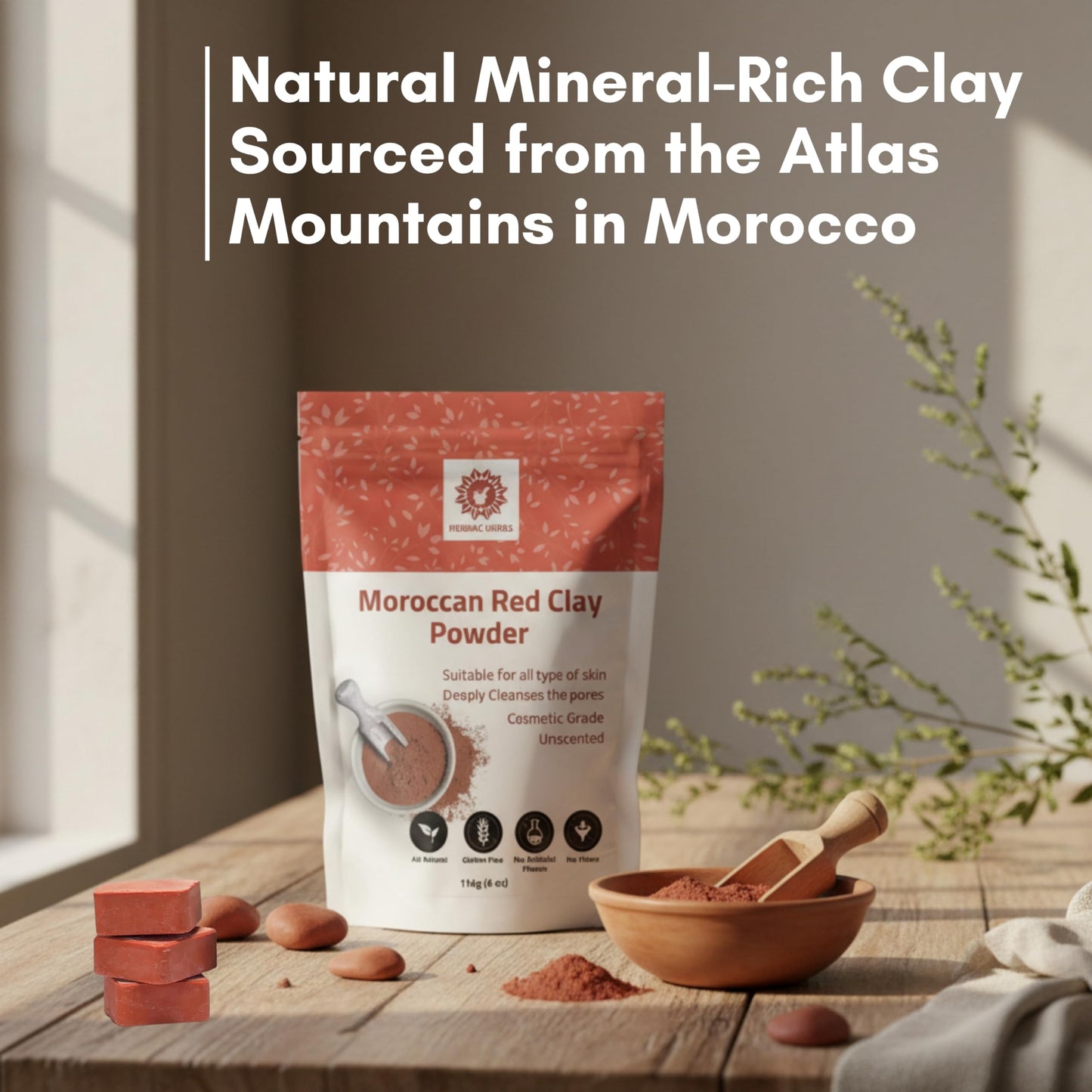 French Pink Clay Powder, 227 g, Clay powder for Face Masks, Soaps