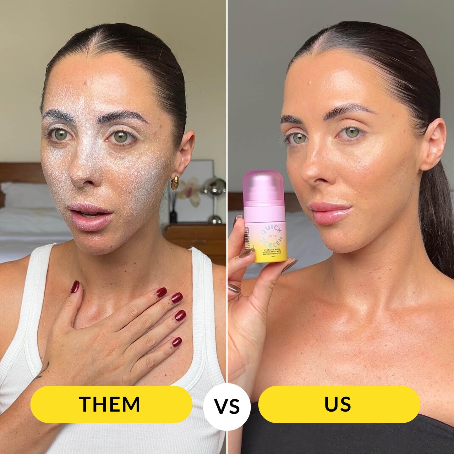 THE QUICK FLICK Sunscreen Prep 3-in-1 SPF 50+ Moisturizer, Primer & Blue Light Defense | Ultra-Lightweight, Fast Absorbing & Non-Greasy | Hydrating Setting Spray for Makeup | No White Cast | 15ml