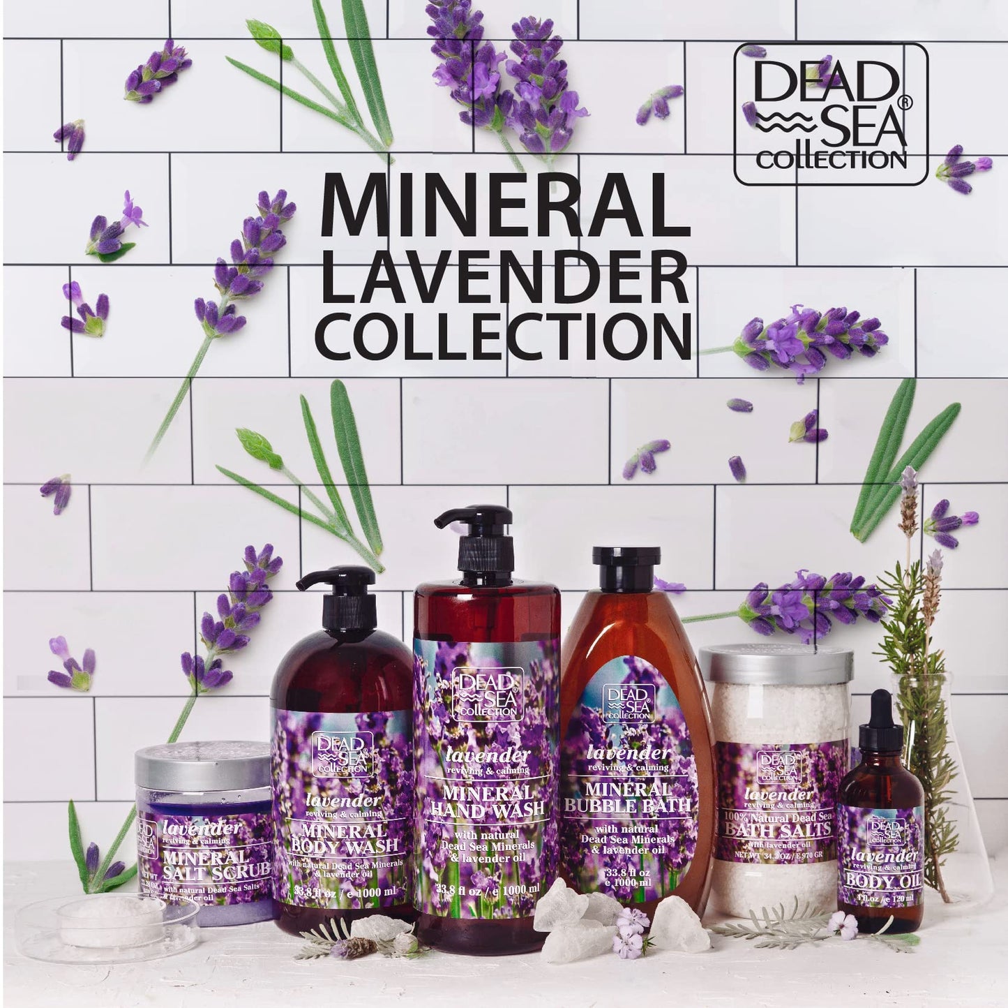 Dead Sea Collection Body Oil with Lavender-Dry Skin Moisturizer and Hydrating Massage Oil-Nourishing Bath Oil-Increase Skin Elasticity and Provide Anti-Aging(4 fl.oz)