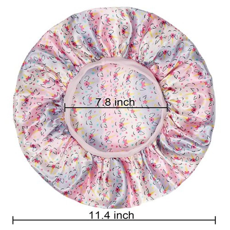 3 Pcs Bonnet for Kids, Silk Bonnet for Sleeping, Satin Bonnet for Sleeping, Soft Wide Band Silk Sleep Cap, Bonnet for Curly Hair for Teens Child Toddler