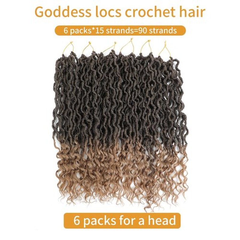 Goddess Locs 18 Inch 4/27 Faux Locs Crochet Hair Pre Looped Crochet Locs for Black Women Soft Loc Crochet Hair with Curly Ends(18 Inch,6 Packs,4/27)